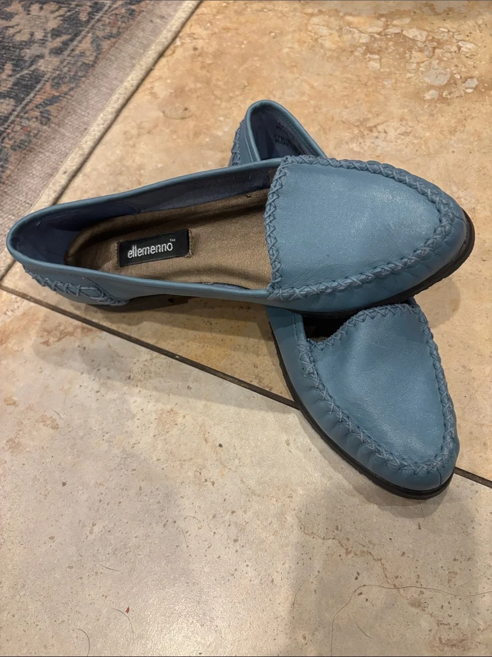 Ellemenno Manitoba II Blue Leather Slip-On Loafers size 5.5